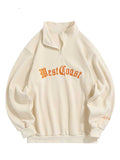 Hoodie for Men Polar Fleece Sweatshirts Letter Embroidered Turtleneck Streetwear Pullover Zipper Warm Unisex Sweats NEW