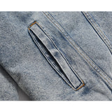 Kanye Denim Jacket Double Layer Thickened Retro Casual Warm Cotton Jacket For Men And Women