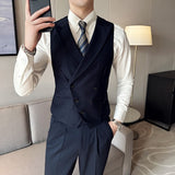 Brand Clothing Men Spring High Quality Double Breasted Blazers Vest/Male Slim Fit Casual Suit Vest Sizing Up S-4XL