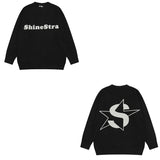 Hip Hop Letter and Person Print Vibe Retro Mens Sweaters Oversize Harajuku Round Neck Pullover Loose Casual Knitted Autumn Tops