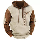 Vintage Men's Hoodies Winter Clothing Loose Casual American Western Cowboy Costume Streetwear Oversized Hoodie Man's Sweatshirt