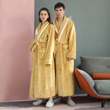 Plus Size Flannel Couple Robe Sleepwear New Autumn Winter Long Kimono Bathrobe Gown Nightwear Casual Coral Fleece Home Clothes