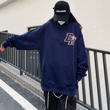 Women Clothing black Vintage Street Sweatshirt Hoodie Letter Printing Long Sleeves Casual Warm Oversize Baggy Ladies Tops Autumn