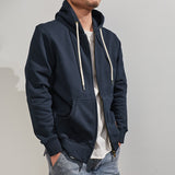 Foesce Men's retro thick heavy coat in autumn and winter, add velvet and thick long sleeve hooded cardigan sweater in leisure.