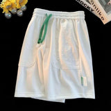 Simple Waffle Suit Women Summer Thin Loose Urban Design Niche T-shirt + Shorts Casual Sportswear Patch Design 2pcs Set