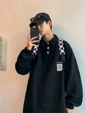 Foesce Retro Waffle Lapel Shirt Men Women Spring Autumn Long Sleeve Shirt American Patch Design High Street Jacket