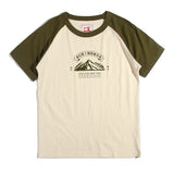 Summer New Stitching Raglan Sleeve Man Retro Tshirt Women Casual Chinese Printing T-shirts Student Green Red Tee