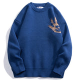 Foesce Autumn Funny Handprint Sweatercoat Men Oversize Baggy Jumper Fashion Korean Streetwear Knitwear Pullovers Clothing Tops Male 5XL