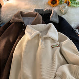 Foesce 2 Korean Fashion Men's Kintted Sweater Chic Pullover Tops Men Autumn Winter Vintage Long Sleeve Sweaters Streetwear Sweatshirts