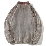 Foesce Autumn Zip Up Pocket Cardigan Men Baggy Sweatercoat Fashion Harajuku Streetwear Knitwear Jumper Clothing Tops Male Plus Size 5XL