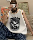 American Basketball Vest Men's Ins Trend Summer Loose Punk Sports Fitness Vest Cotton Breathable Mesh Sleeveless T-shirt