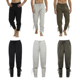 Medieval Pants Viking Costume for Men Women Pirate Trousers Lace Up Renaissance Pants Pirate Brown Black Plus Size Halloween