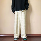Winter Thick Plaid Pants Men Warm Fashion Casual Oversized Wide Leg Pants Men Streetwear Loose Straight Pants Mens Trousers