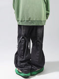 Punk Bell Bottom Jeans Men Hip Hop Denim Trousers Male Oversize Flare Pants Y2K Japanese Streetwear Rivet Vintage Loose