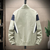 Spring New Patchwork Jacket Men Fashion Streetwear Casual Coat Green Black Stand Collar Harajuku Windbreaker Outwear