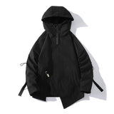 Foesce Men Windbreaker Hooded Cargo Jacket Mens Autum Winter Pocket 5XL Jacket Male Casual Streetwear Jacket Coats Gothic Hiphop