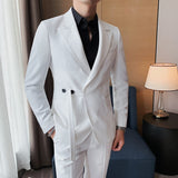 Foesce Men Spring High Quality Business Suit Jackets/Male Sky Blue White Young Handsome Casual Suit Coat Fashion Blazers