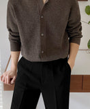 Cardigan Sweater Men's Autumn Korean Fashion Loose Trend Long Sleeve Solid Color Men's Knitted Business Casual 9A5480