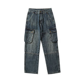Autumn Winter Jeans Men Causal Loose Denim Pants Male Pocket Cargo Jeans for Man