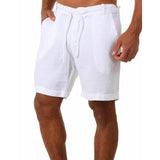 Foesce New Men's Cotton Linen shorts Pants Male Summer Breathable Solid Color Linen Trousers Fitness Streetwear S-4XL