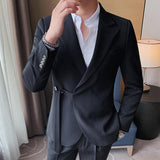 Foesce Men Spring High Quality Business Suit Jackets/Male Sky Blue White Young Handsome Casual Suit Coat Fashion Blazers