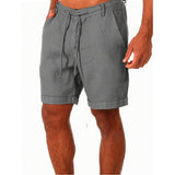 Foesce New Men's Cotton Linen shorts Pants Male Summer Breathable Solid Color Linen Trousers Fitness Streetwear S-4XL