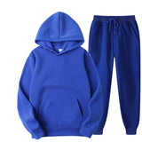 Men's Tracksuit Jogger Sportswear Casual Sweatershirts Sweatpants Streetwear Pullover Solid Color Fleece Sports Suit Men Sets