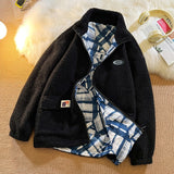 Winter Fleece Fluffy Jacket warm Fuzzy Zipper Coat Men Autumn Solid Color Lightweight Jackets Streetwear Hip Hop Harajuku
