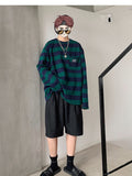 High Street Shirts Spring Autumn New Youth Large Size Striped Long-sleeved T-shirt Men's Korean Loose Trend Couple Men Tops