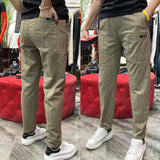 Foesce Pants For Men Summer Lightweight Striped Casual Pants Men Fashion Clothing Breathe Cool Korean Style Streetwear Bottoms