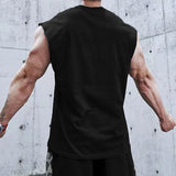 Summer Plain Mens Fitness Singlets Loose Mesh Tops Bodybuilding Tank Top Men Gym Clothing Sporting Oversized Muscle shirt