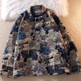 Foesce Autumn and Winter Fashion Casual Cute Bear Print Lapel Jacket for Men and Women Single-breasted Jacket New Women Clothing