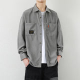 Foesce Art Style Men's Corduroy Long Sleeve Shirts Autumn Korean Shirt Woman Fashion Casual Oversize Shirt Coat Quality Clothing