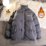 Women Thicken Parka Stand Collar Cotton Padded Jackets Letter Fashion Female Thicken Winter Coats New