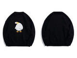 Harajuku Sweater Pullover Men Crooked Duck Print Knitted Sweaters Loose Jumpers Fashion Casual Spring Sweater Pullover Women