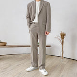 Suit Coat Men's Autumn Korean Loose Trend Casual Solid Color Straight Pants New Business Temperament