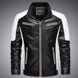 Foesce New Men PU Motorcycle Jackets Mens Fashion Strong Outdoor Warm Coat Autunm Outwear Casual Jacket Men