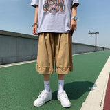 Summer Knee-length Loose Casual Shorts Men's Loose Casual Streetwear Outerwear Thin 7points Pants Straight Cargo Wide Leg Shorts