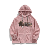 Foesce -Mens Hoodies Hip Hop Zipper Sweatshirts Loose Casual Retro Fashion Couple Tops Cardigans