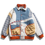 Men Women Hip Hop Baseball Jacket Coat Varsity Jacket Contrast Stitching Jacket Outwear Streetwear Tops Thick