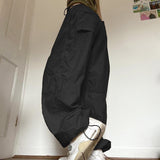 Women Casual Wide Leg Cargo Pants Vintage Low Waist Drawstring Joggers Tech Pants Solid Button Hippie Streetwear Baggy Trousers