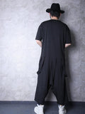 Black Darkwear Harajuku Alternative Irregular Clothing for Men Short Sleeve T-shirt Summer Japanese Streetwear Hip Hop