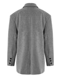 Foesce Loose Fit Gray Irregular Big Size Elegant Woolen Coat Parkas New Long Sleeve Women Fashion Autumn Winter