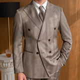 Vintage Double Breasted Designer Suit Two Piece Wedding Party Suit  Groom Banquet  Men Suit Slim Fit Costume Homme Mariage