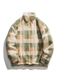 Una Reta Winter Men Coat Casual Lamb Wool Parka Furry Coat Streetwear Men Clothing New Hip Hop stand collar plaid Jackets