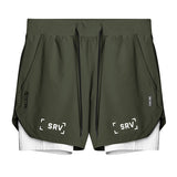 Summer Gym Men's Quick Dry 2 in 1 Shorts Jogging Fitness Training Beach Short Pants Male Sports Workout Bottoms Casual Clothing