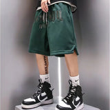American Embroidered Shorts Men'S Summer Street Hip Hop Loose Trendy Sports Casual Straight Five Legged Pants