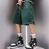 American Embroidered Shorts Men'S Summer Street Hip Hop Loose Trendy Sports Casual Straight Five Legged Pants