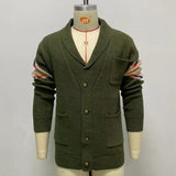 Men Long Sleeved Knit Cardigan Jacquard Thick Warm Sweater Coat Jacket Autumn Winter Fashion Casual Cardigan Men's Clothes