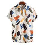 Men's Shirt Summer Men Short Sleeve Beach Hawaiian Shirts Harajuku Vintage Print Shirt Blouses Clothing Camisa Masculina